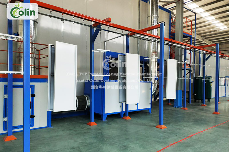 Refrigerator powder coating system