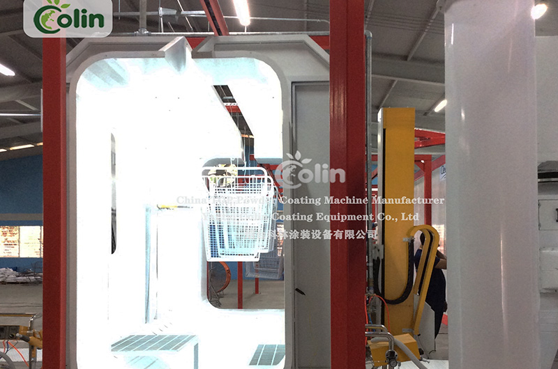 Shopping cart automatic powder spraying line