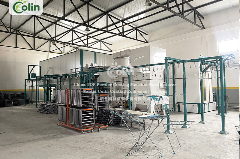 clothes rack powder coating system