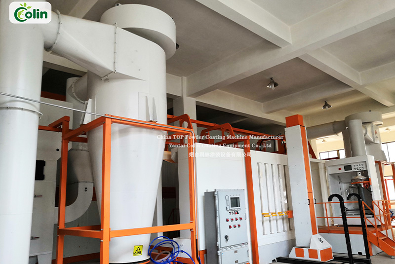 Automatic powder coating booth