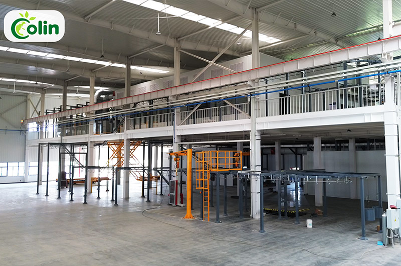 Machine tool powder coating line